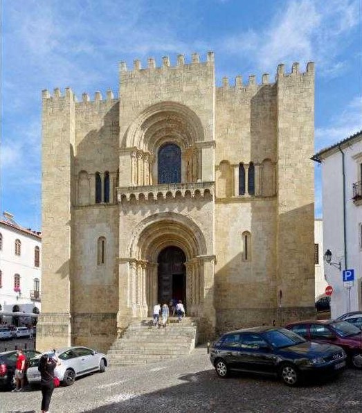 Facade of the Old Cathedral with battlements